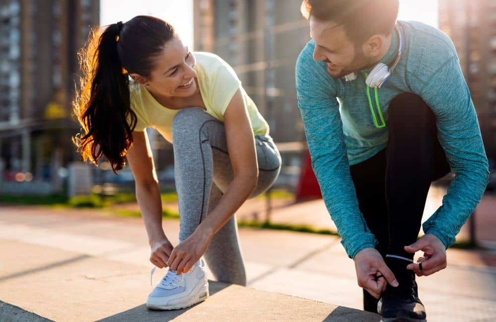 Couple going for a run.